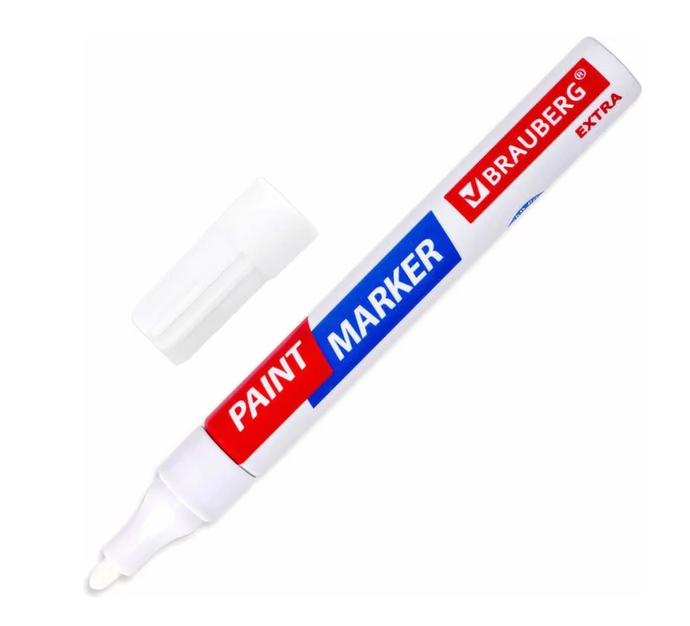 Маркер-краска белый 4мм Профи Brauberg