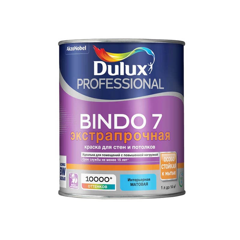 DULUX/Luxium Краска в/д Professional BINDO 7 BW матовая 1 л