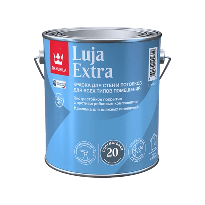 Краска Луя 20 EXTRA А п/мат д/влажн помещ, 2.7л, Тиккурила