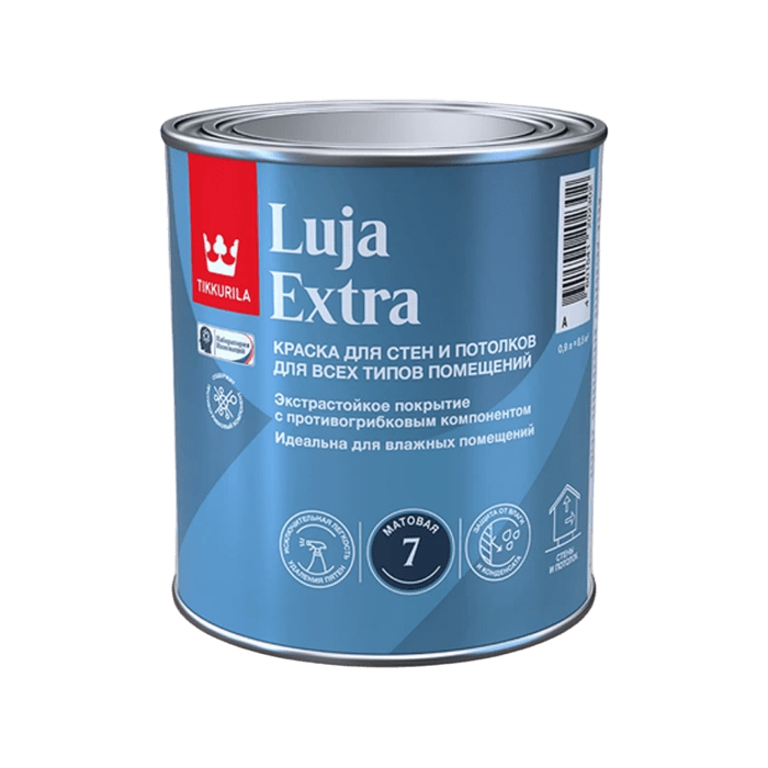 Краска Луя 7 EXTRA "С" мат д/влажн помещ, 0,9л, Тиккурила