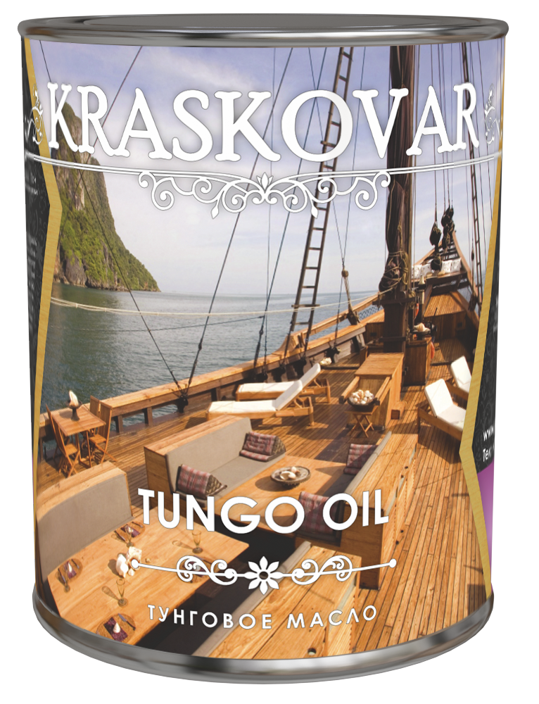Масло тунговое Tungo Oil для древесины бесцветное 0,75л Kraskovar
