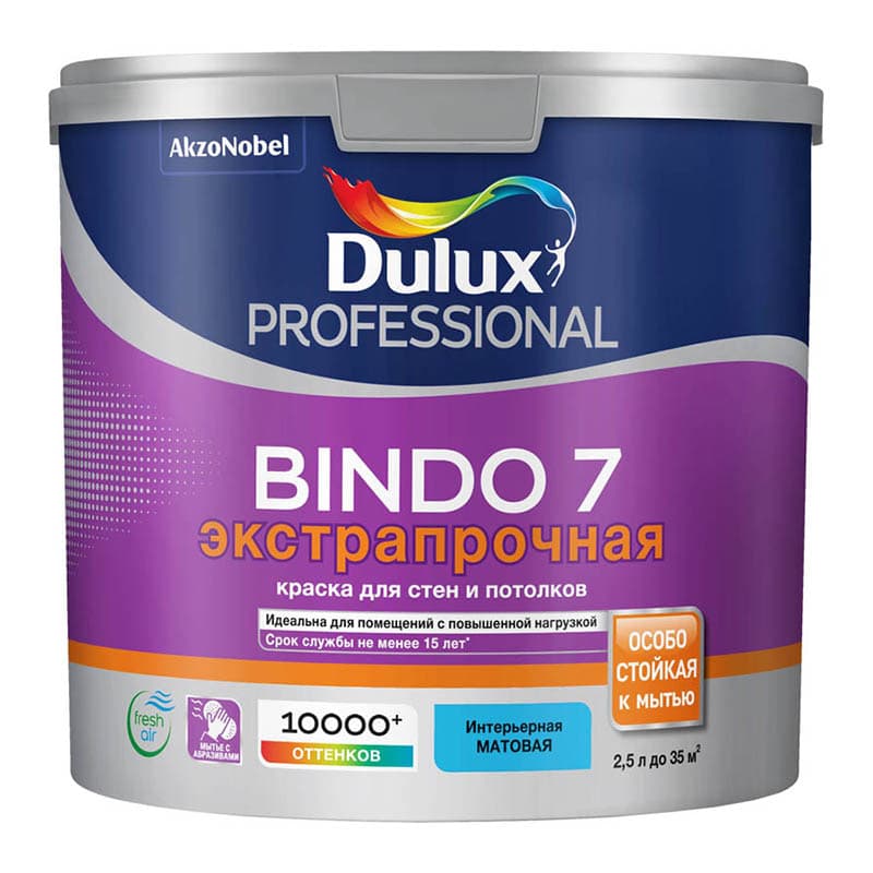 DULUX/Luxium Краска в/д Professional BINDO 7 BW матовая 2,5 л