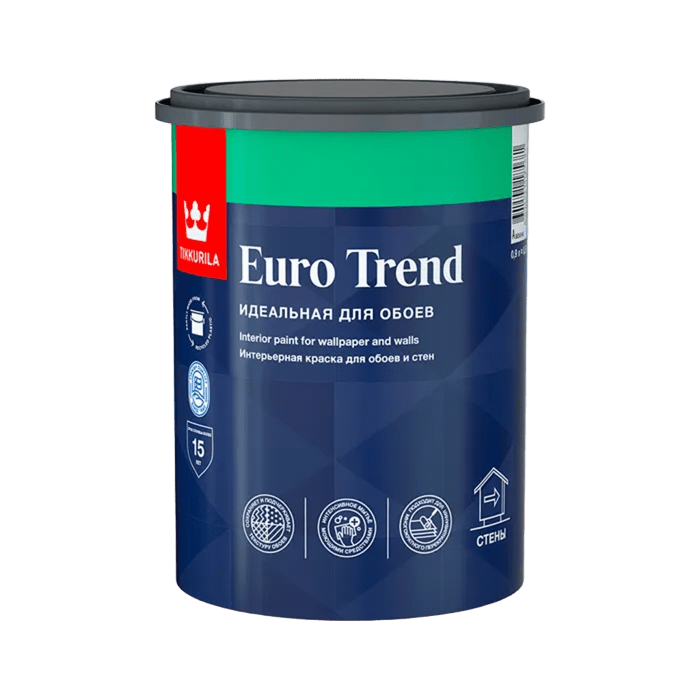 Краска для обоев и стен Евро Тренд А 0,9л, Тиккурила