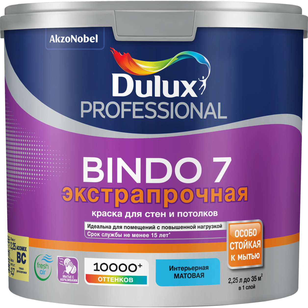DULUX/luxium Краска в/д Professional BINDO 7 BC матовая 2,25 л