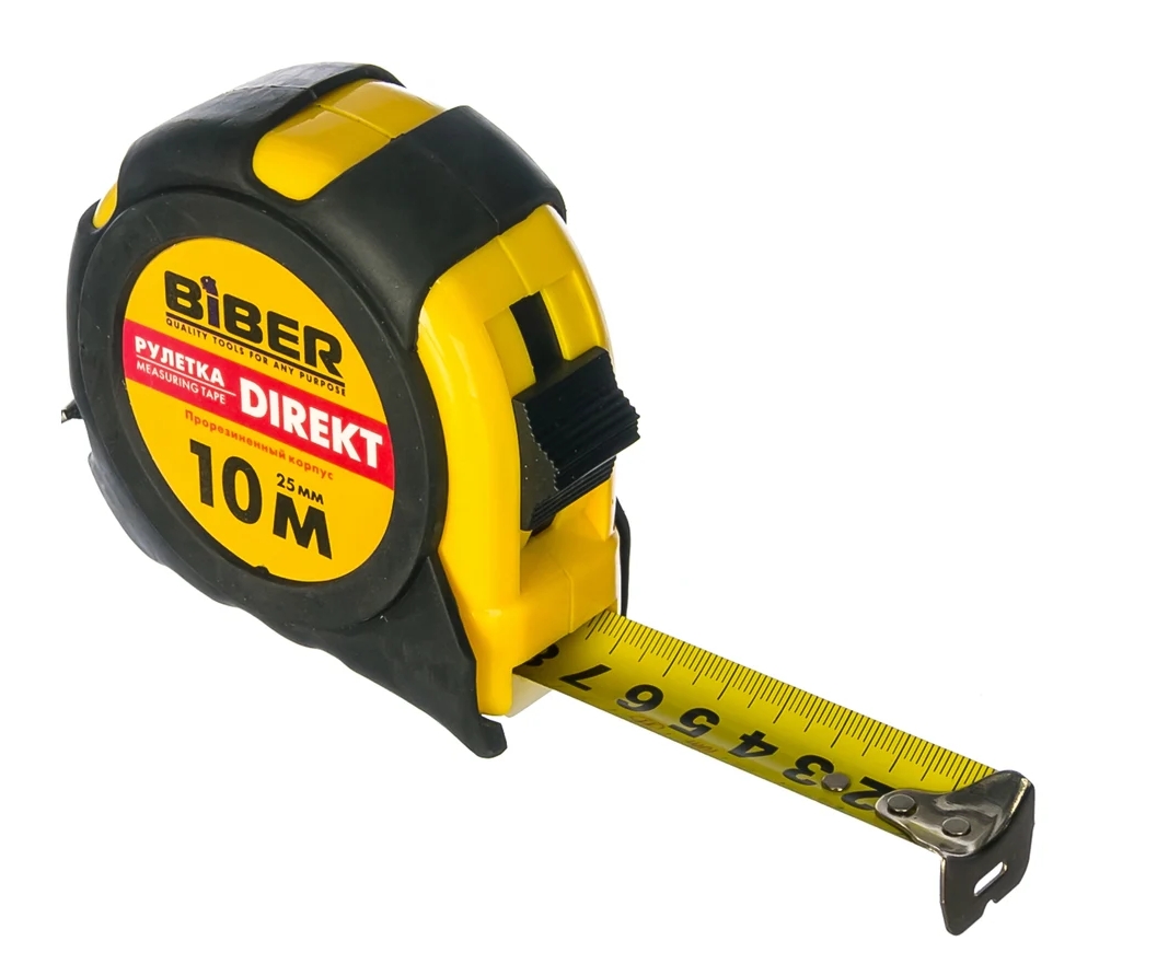 BIBER Рулетка DIRECT обрезин/корпус 10 м*25мм