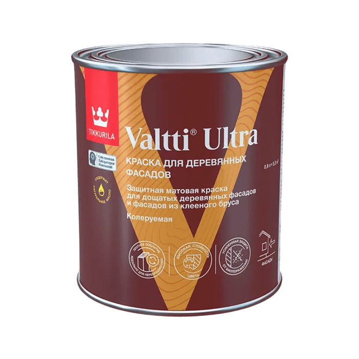 Краска Валтти Ультра Valtti Ultra C для деревянных фасадов мат. "Tikkurila" 0,9л