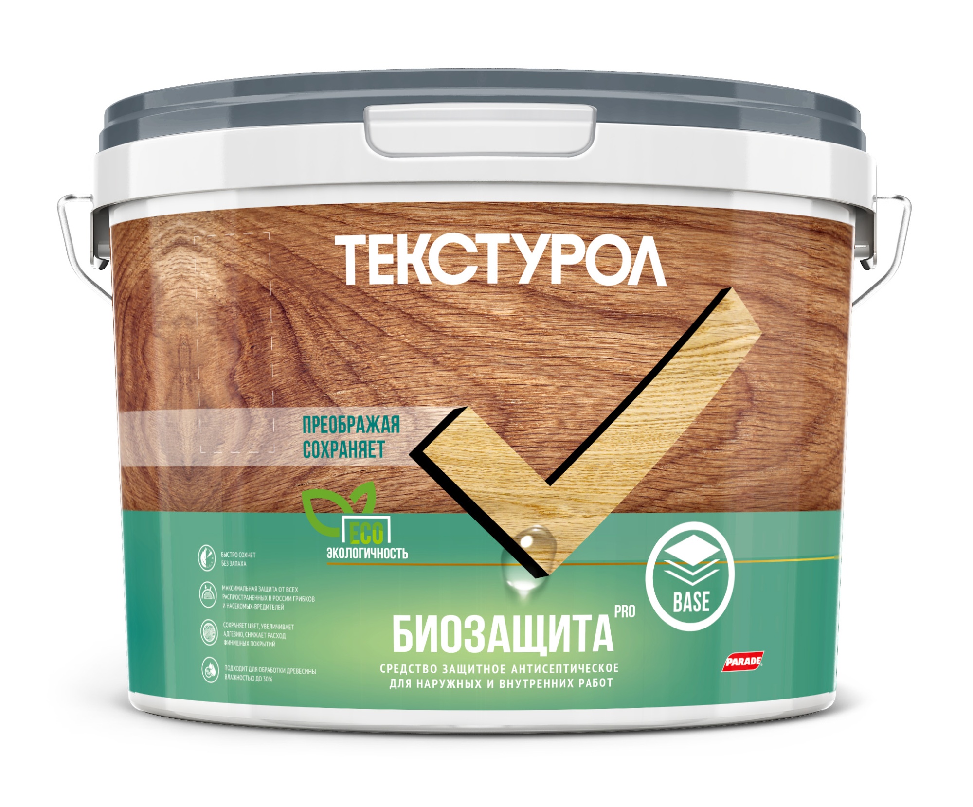 ТЕКСТУРОЛ Биозащита PRO универс. грунт-антисептик длядревесины, б/цв 10л.