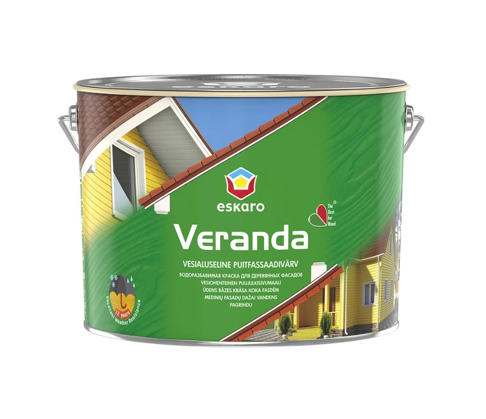ESKARO CLASSIC Краска фасадная акрилово-маслянная TR (бесцв) Veranda 9л