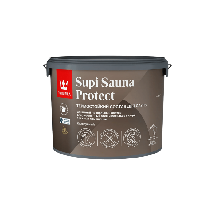 Tikkurila/Tikkivala SUPI SAUNA PROTECT термостойкий состав 9л