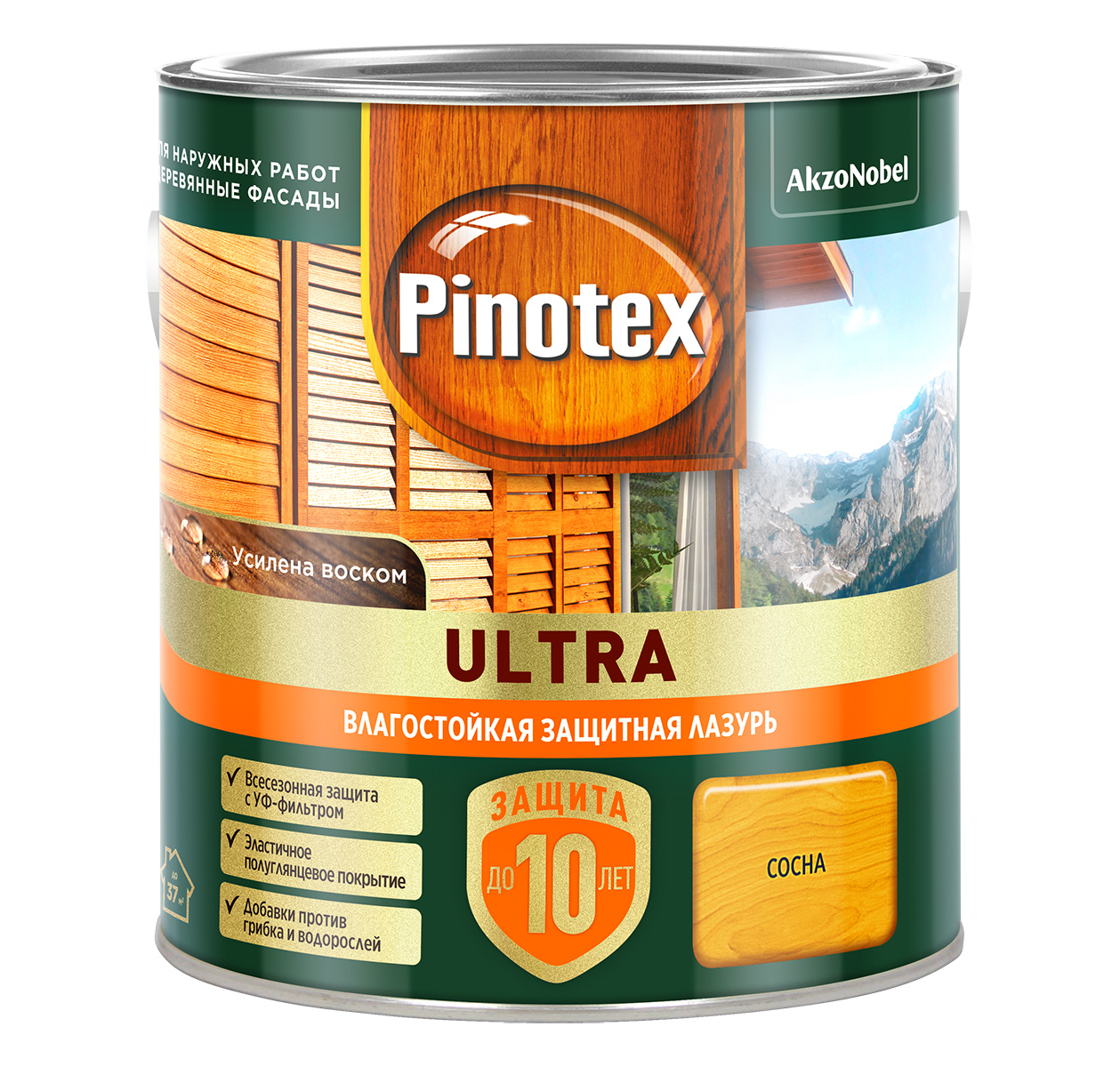 Лазурь " Pinotex/Omnitex Ultra RU " ( "Сосна") 2,5 л