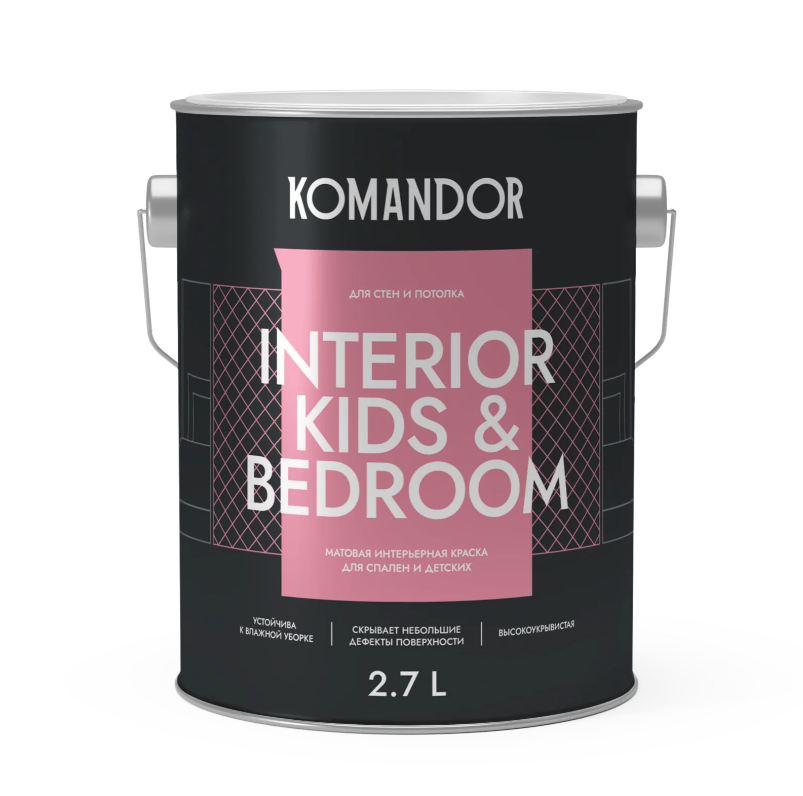 Komandor Краска в/д для кухни и ванной INTERIOR BATH&KITCHEN 7 (мат) База А 2,7 л