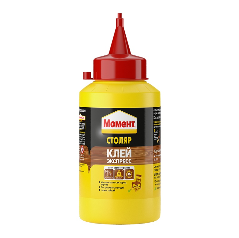 Клей МОМЕНТ ПВА Столяр Экспресс (цвет св/дерева) D2 0,25 кг
