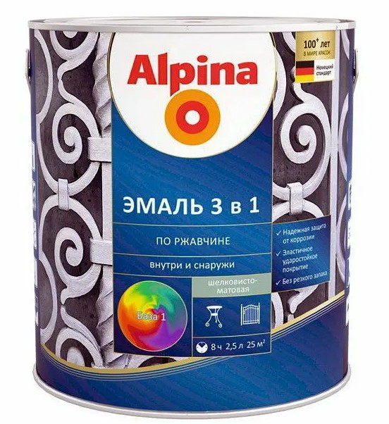 Linnimax Грунт-Эмаль алкидная (шелк/матовая) (Б/Сохнущая) 3 в 1 (База 3) 2,35 л