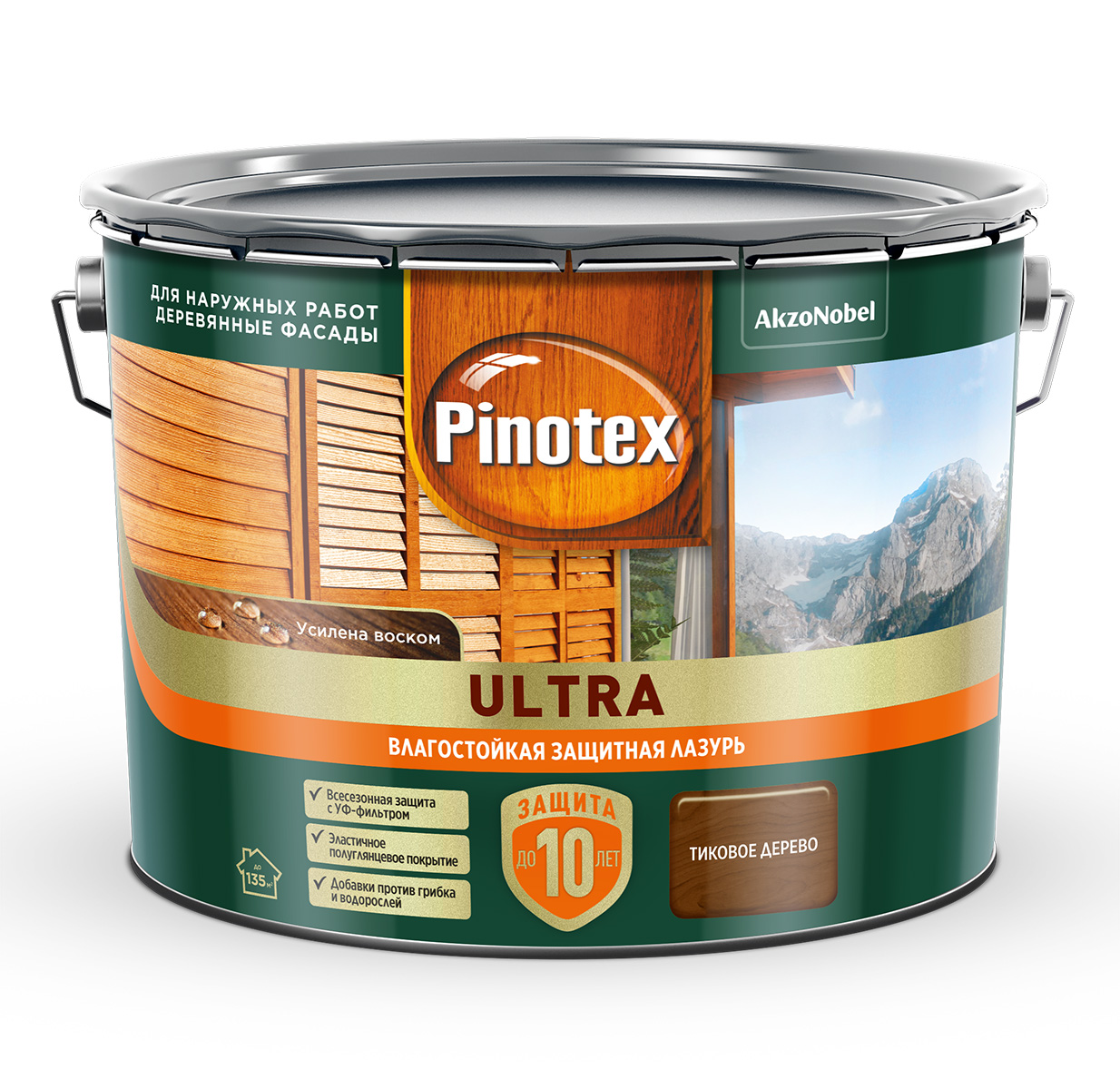 Лазурь " Pinotex/Omnitex Ultra RU " ( "Тиковое дерево") 9 л