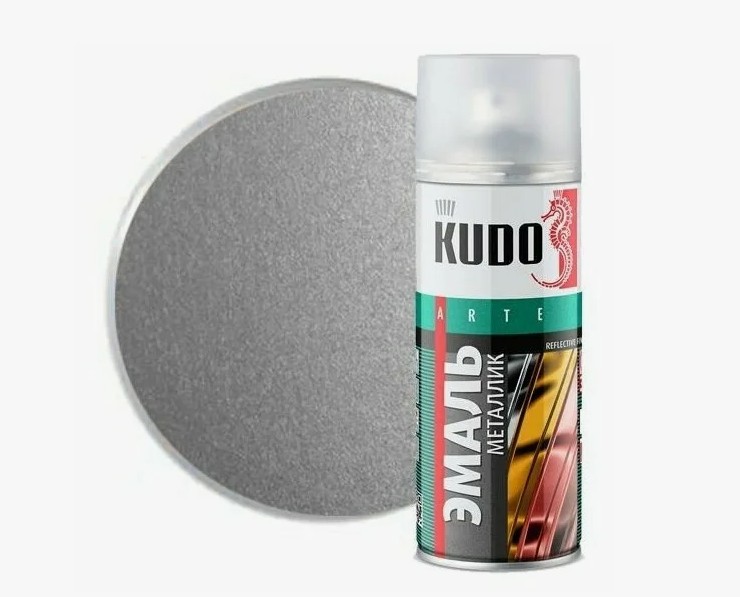 Kudo 1026 Эмаль аэроз.универ.металлик серебро(ф.-0,520мл)