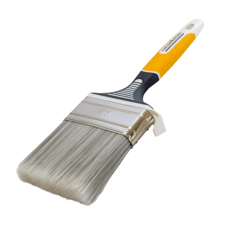 81518002/81518099 Кисть флейцевая Желт/серая (80 мм) (синтет/щетина) NEO Proff Color Expert 