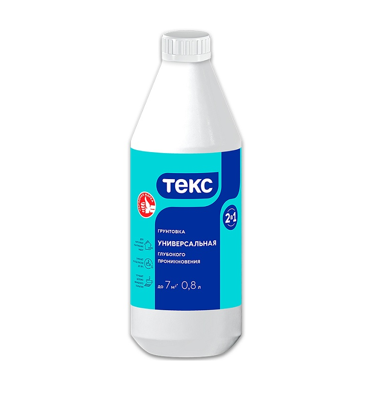 Грунтовка для нар/вн работ 2-в-1 глубокого проникновения Текс Универсал  0,8 л