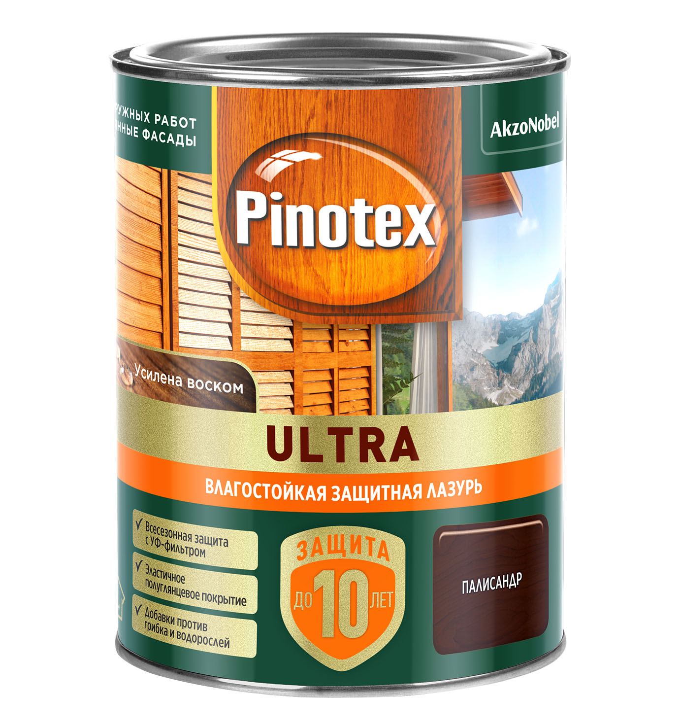 Лазурь " Pinotex/Omnitex Ultra RU " ( "Палисандр") 0,9 л