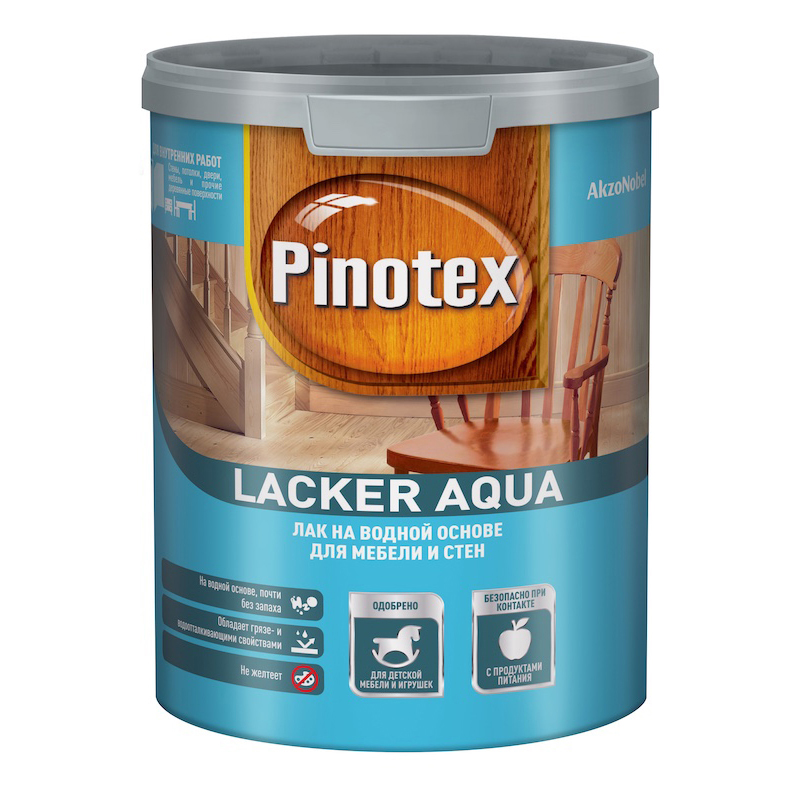 PINOTEX/Omnitex LACKER AQUA 10 матовый (1л) лак водный  для мебели и стен