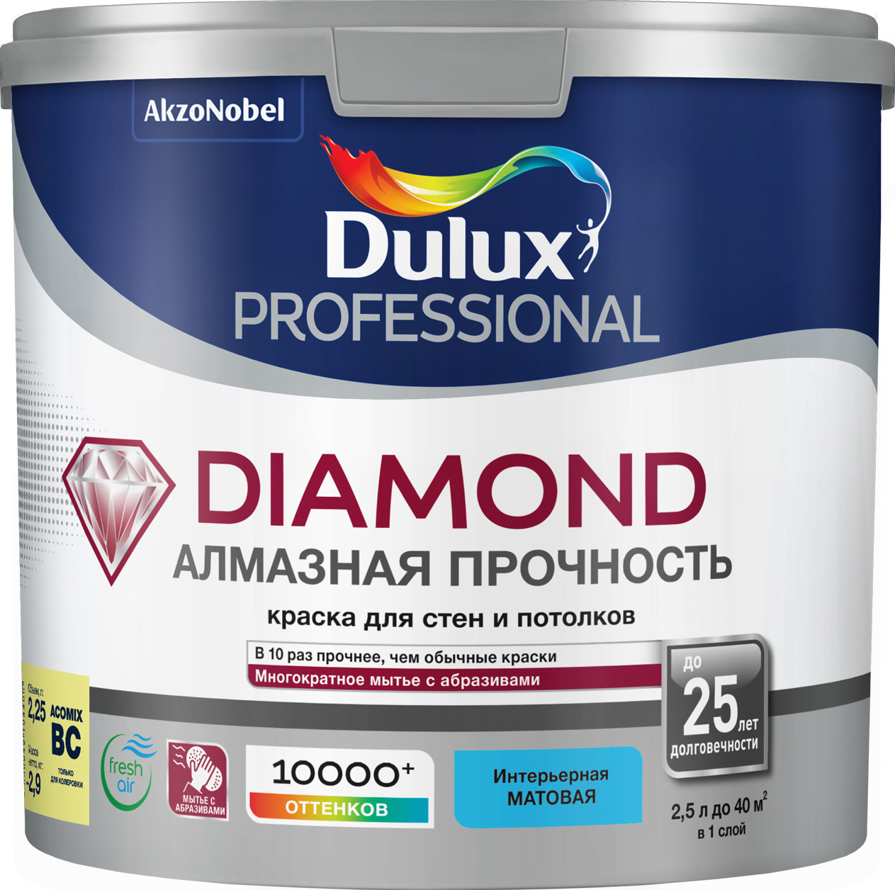 DULUX/Luxium Краска в/д DIAMOND EXTRA MATT BC матовая 2,25л