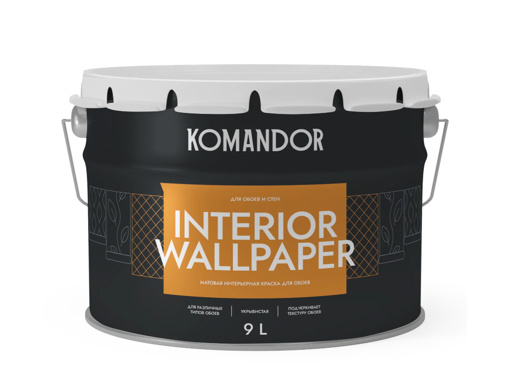 Komandor Краска в/д для обоев и стен INTERIOR WALLPAPER (мат) База А 2,7 л