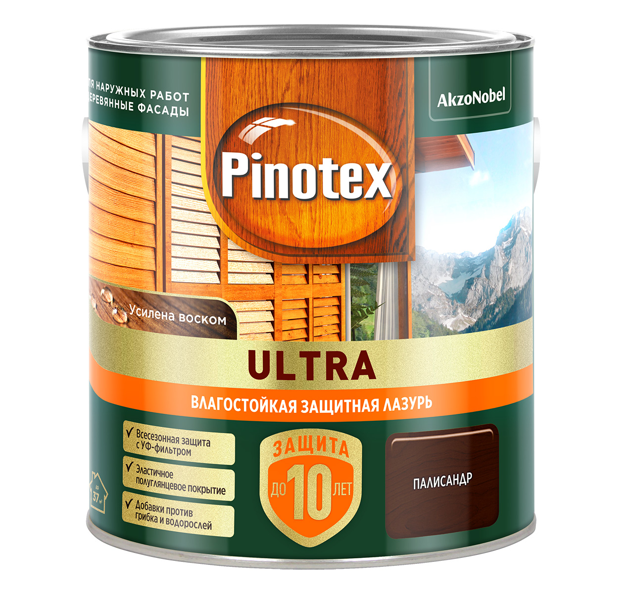 Лазурь " Pinotex/Omnitex Ultra RU " ( "Палисандр") 2,5 л