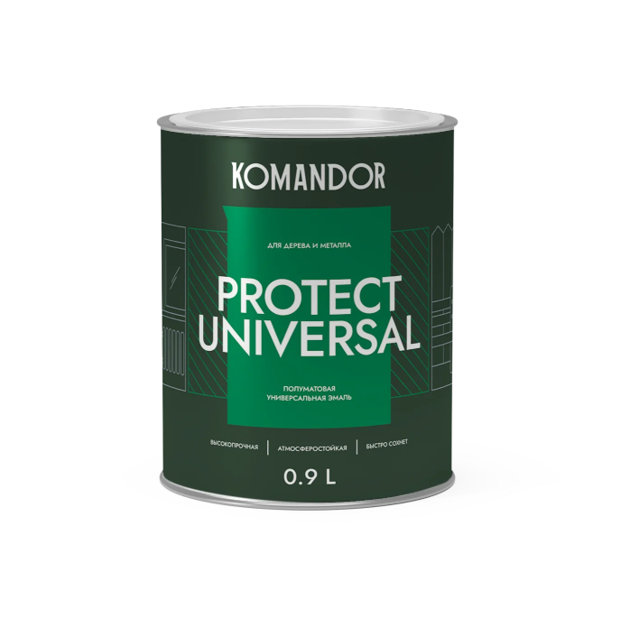 Komandor Protect Universal Эмаль универсальная (База А) (п/мат) 0,9 л