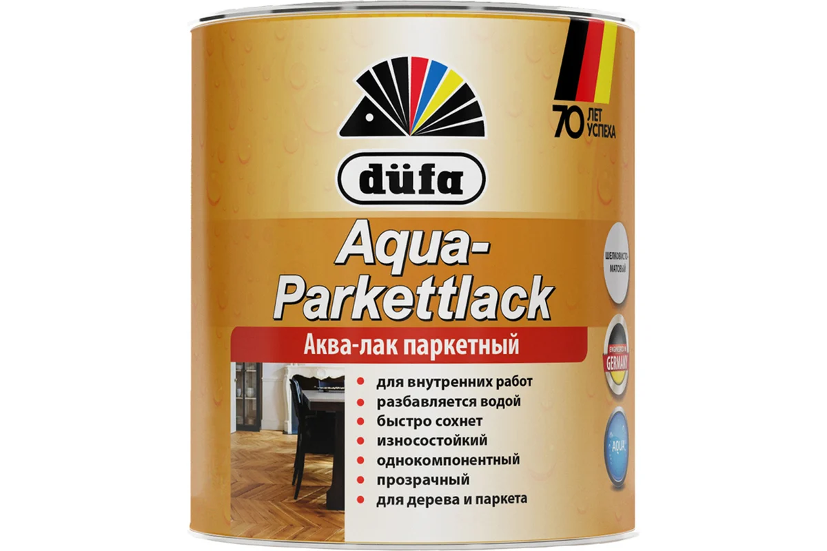 DUFA Лак AQUA-PARKETTLACK паркетный шелковисто-матовый 0,75л