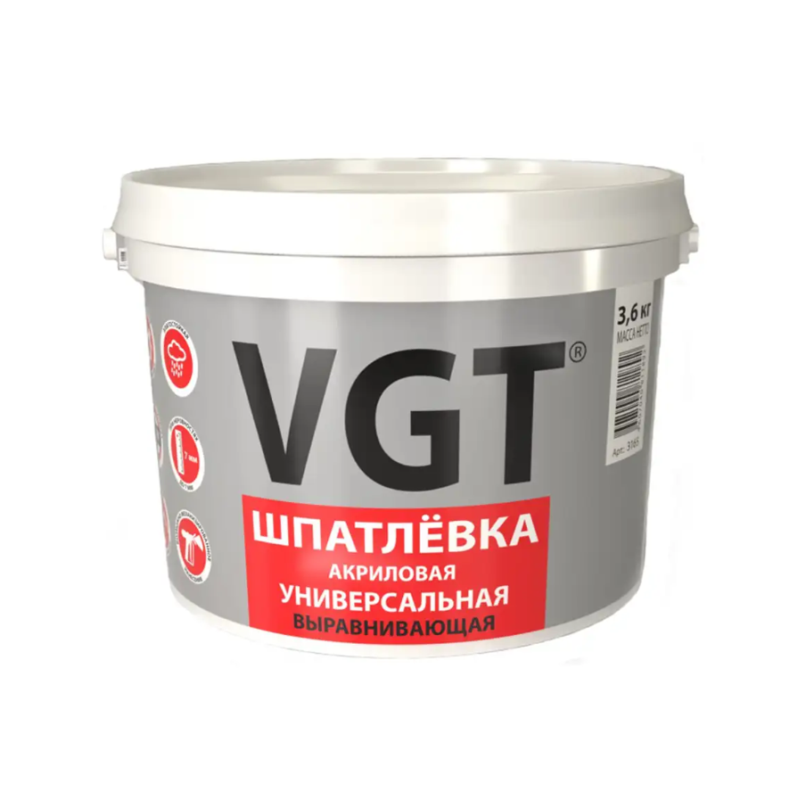 Шпатлевка универсальная для нар./внутр. работ,влагост. ВГТ (3,6 кг) 