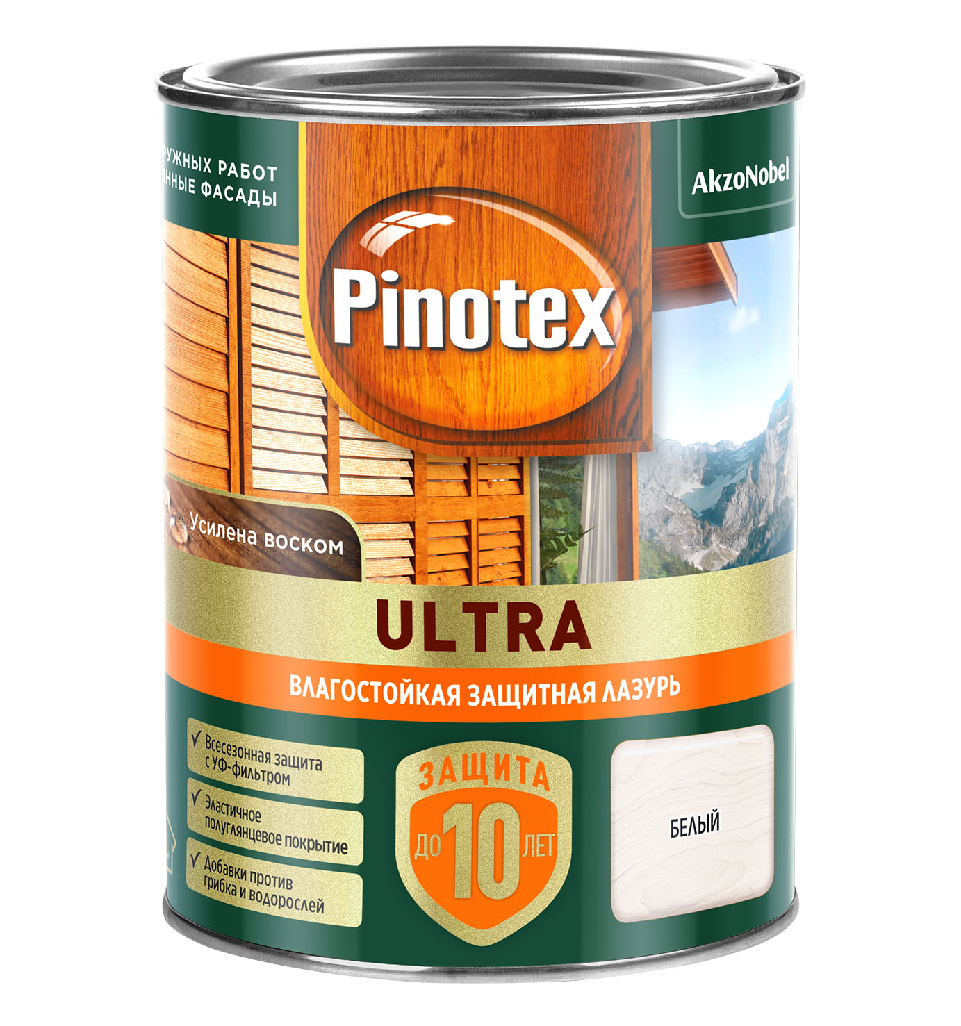 Лазурь " Pinotex/Omnitex Ultra RU " ( "Белый") 0,9 л