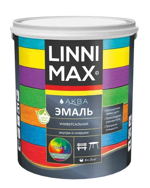 Linnimax Аква Эмаль акриловая (шелковисто-матовая) (База 3)  2,35 л
