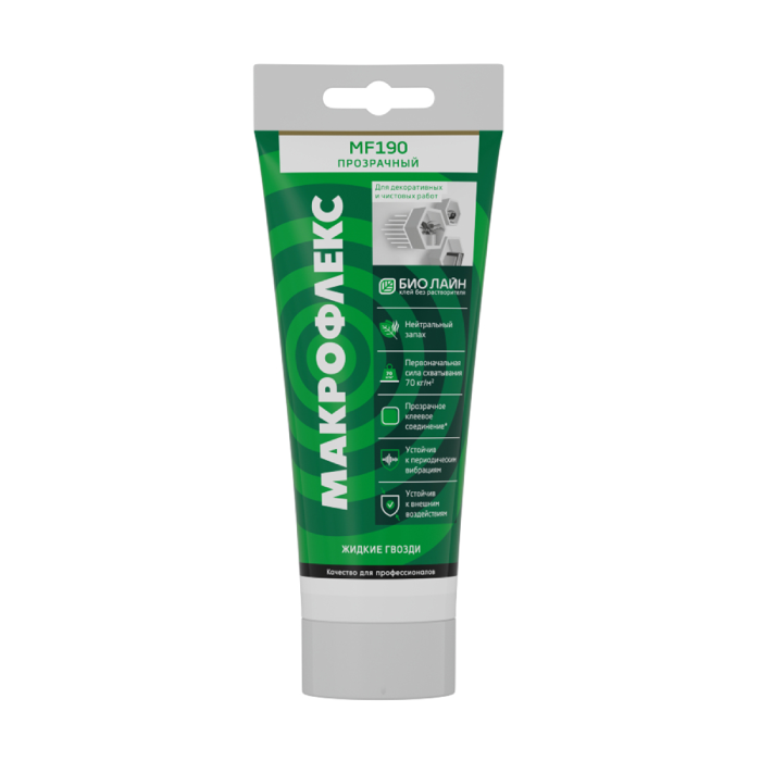 МОМЕНТ Жидкие гвозди MF190 Прозрачный ТЮБИК 185 гр