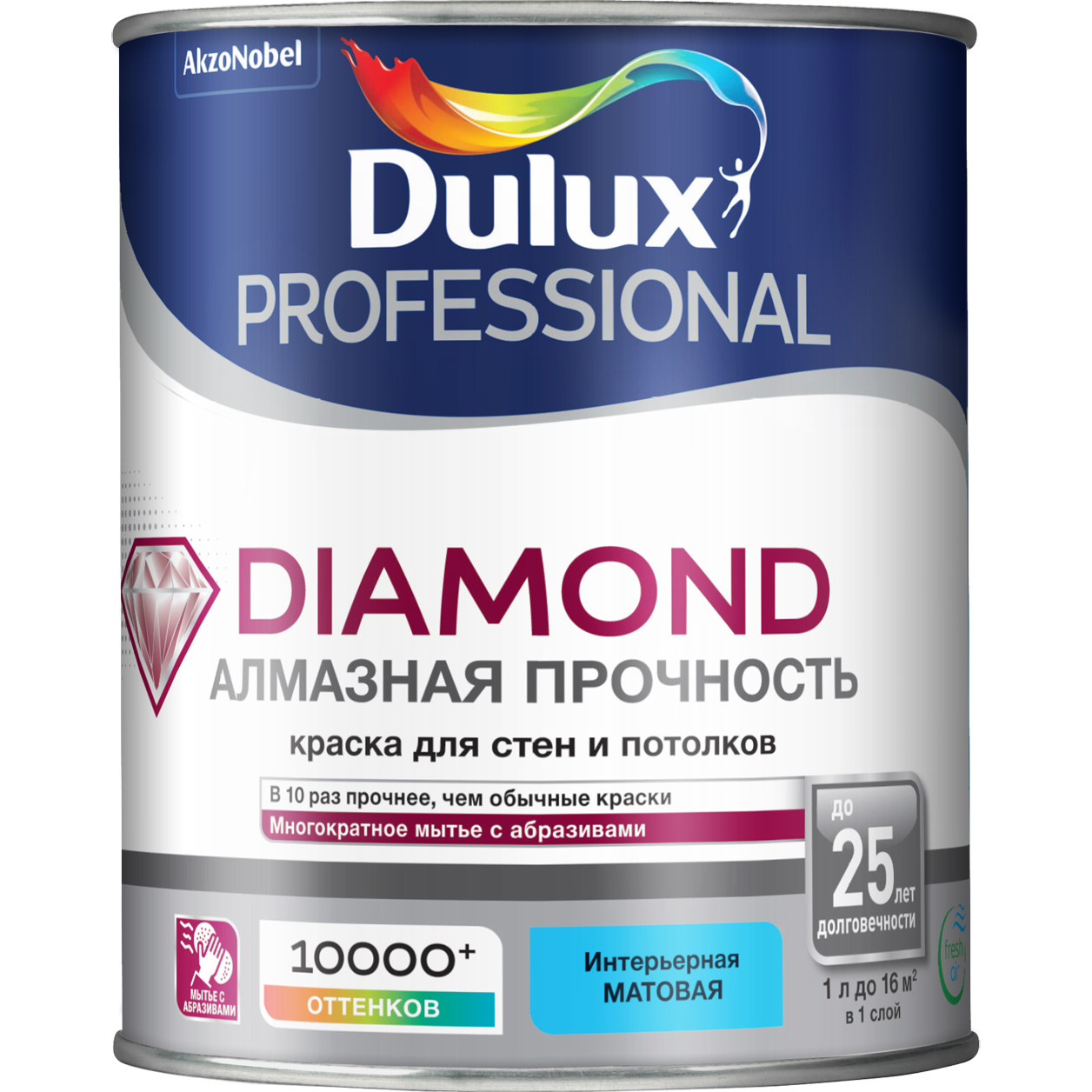 DULUX TRADE Краска в/д DIAMOND EXTRA MATT BW матовая 1 л