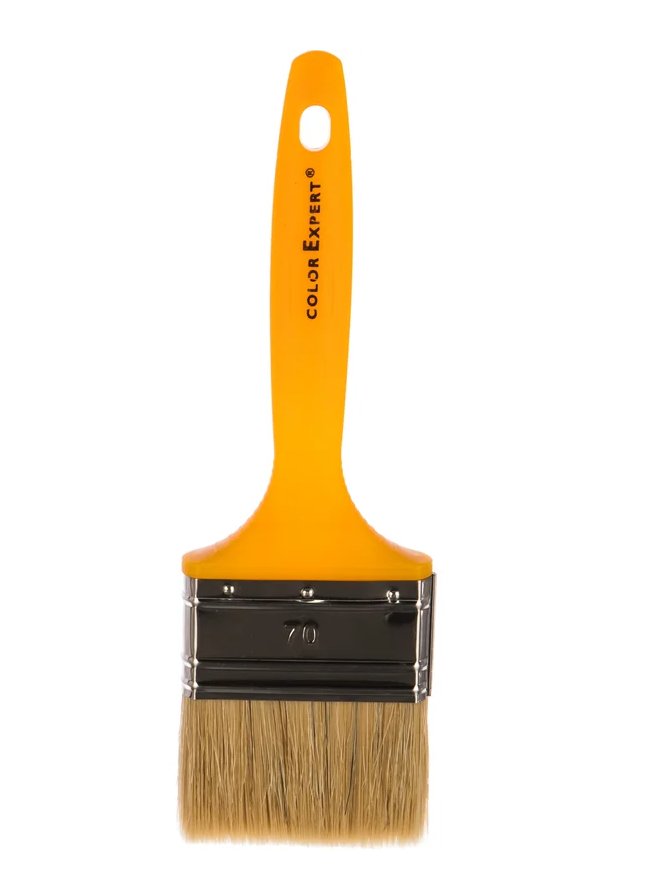 81347002/81347099 Кисть флейцевая Желтый пластик (70 мм) (смеш/щетина) Color Expert 