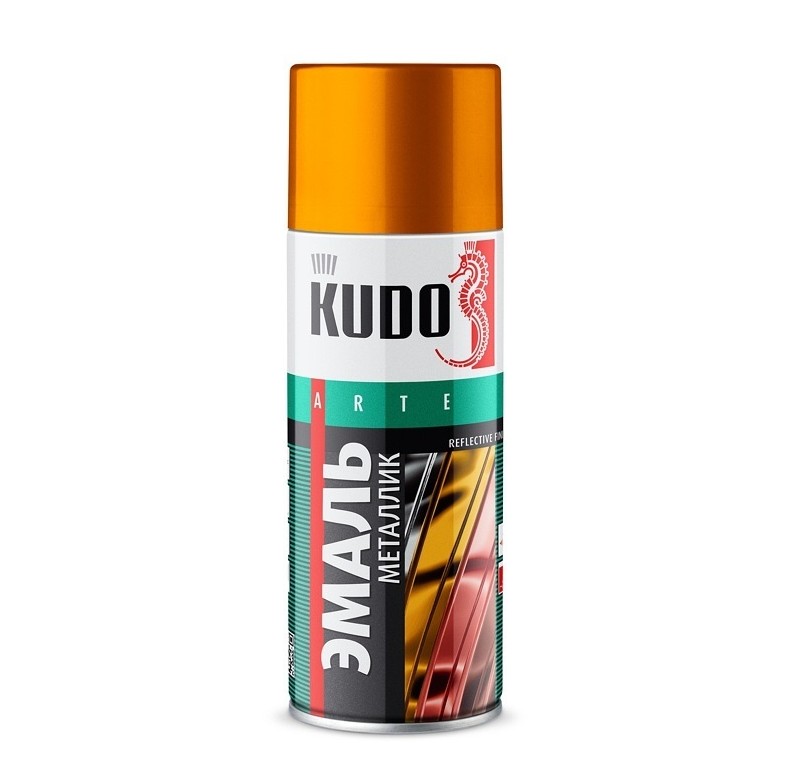 Kudo 1028 Эмаль аэроз.универ.металлик золото (ф.-0,520 мл)