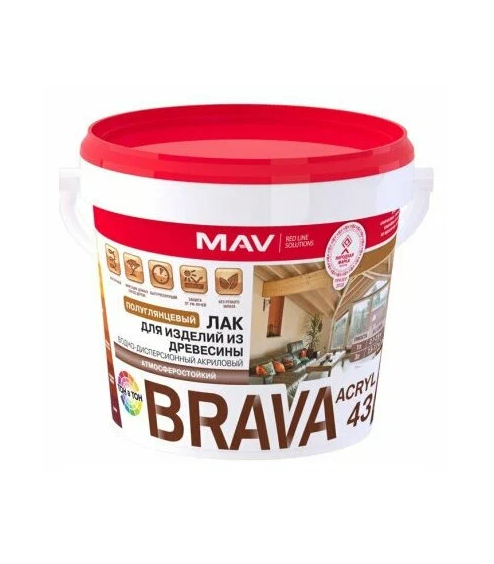MAV Лак BRAVA ACRYL 43 матовый 1,0л