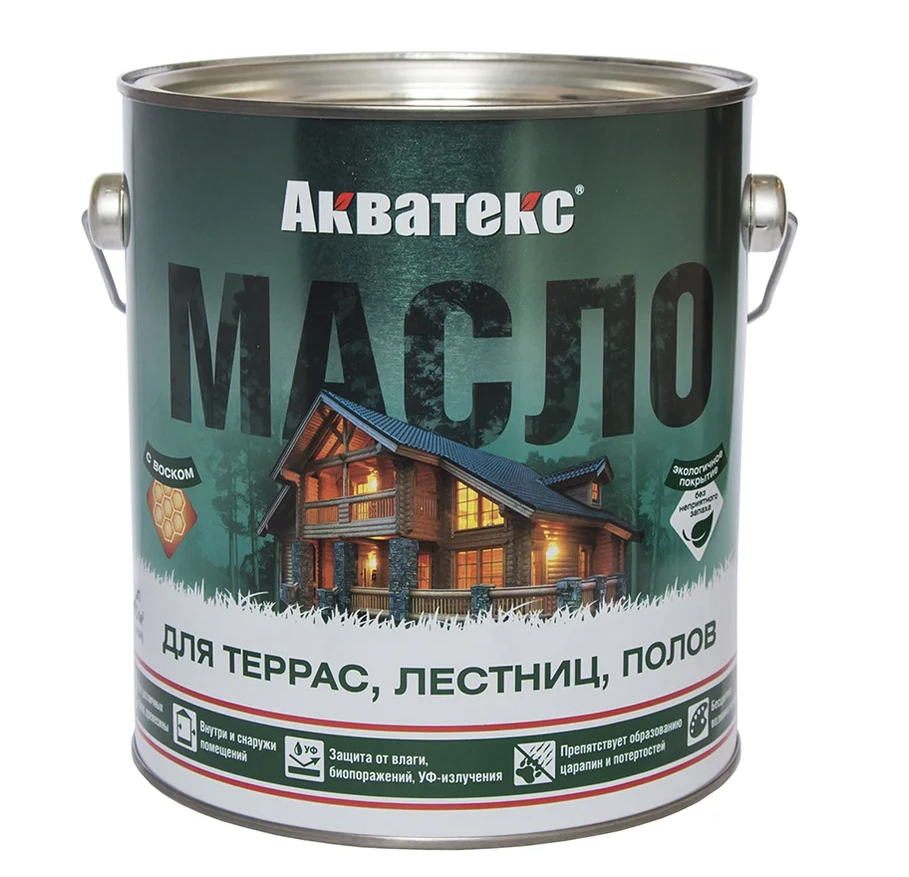 Акватекс Масло для террас, лестниц и полов Б/Ц 2,5л 