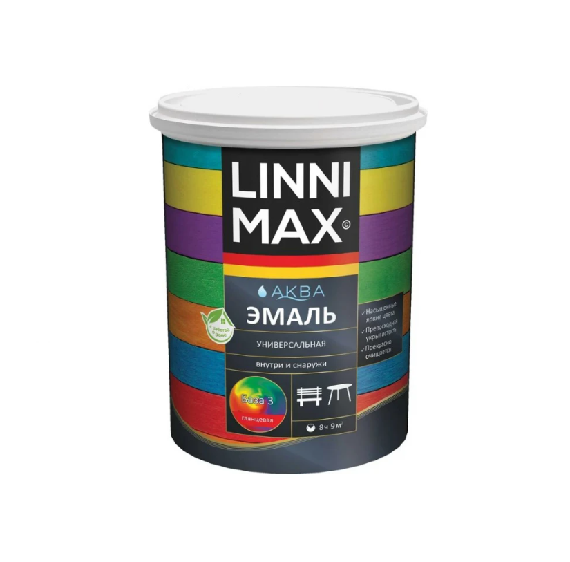 Linnimax Аква Эмаль акриловая (Глянцевая) (База 3)  0,85 л