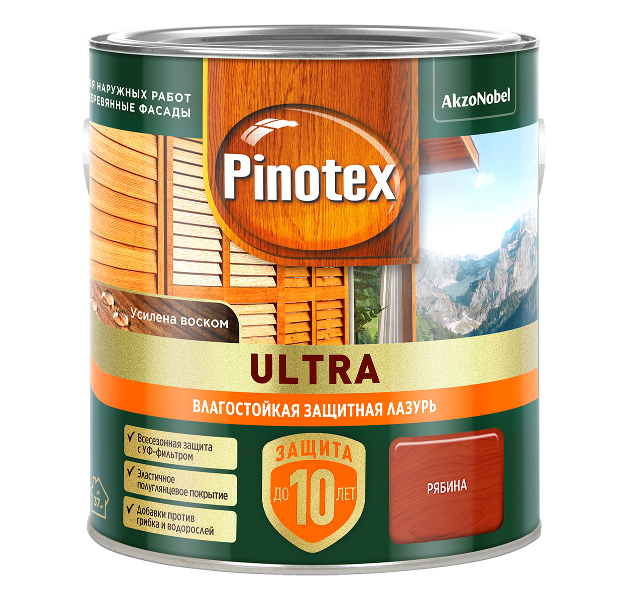 Лазурь " Pinotex/Omnitex Ultra RU " ( "Рябина") 2,5 л