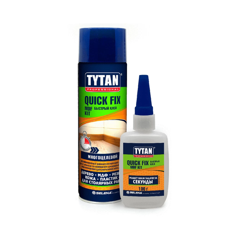 Tytan Professional Quick Fix Двухкомпонентный (цианокрилат) клей для МДФ 200мл