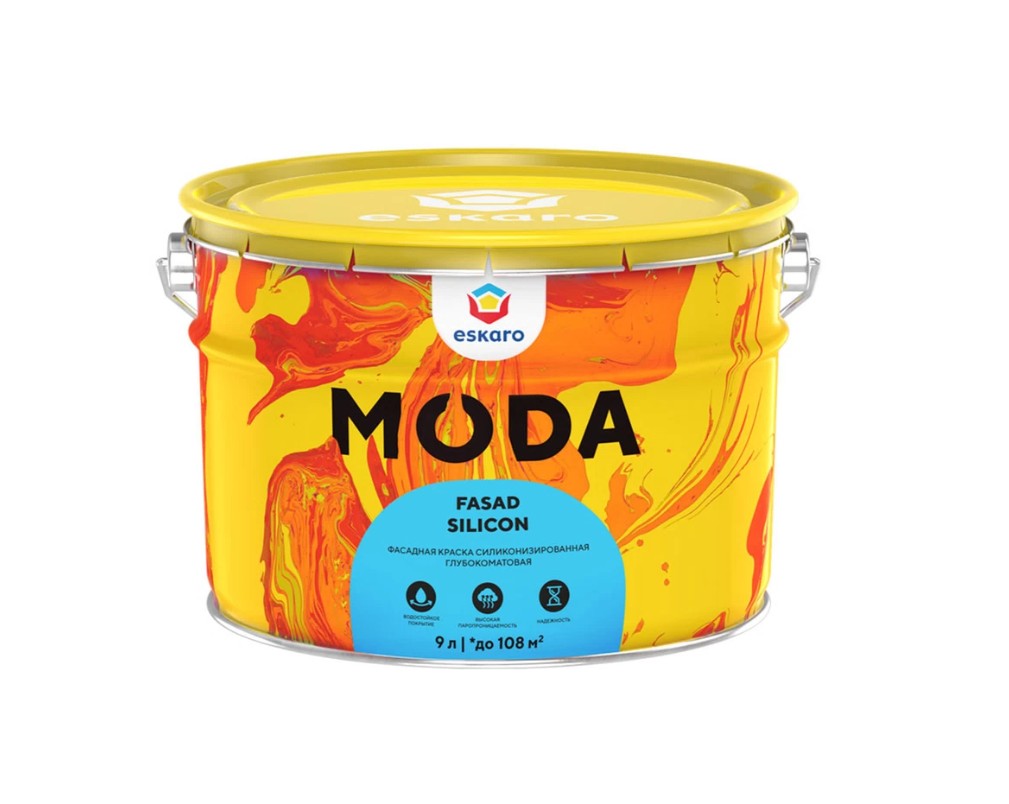 Moda-Мода краска силиконизированная фасадная гл/мат. (База А) 9л