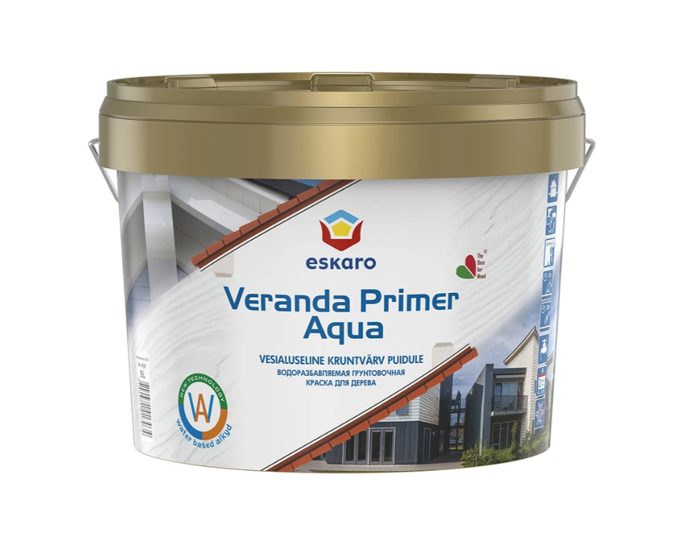 ESKARO Грунтовочная краска для древесины Veranda Primer Aqua 2,7л