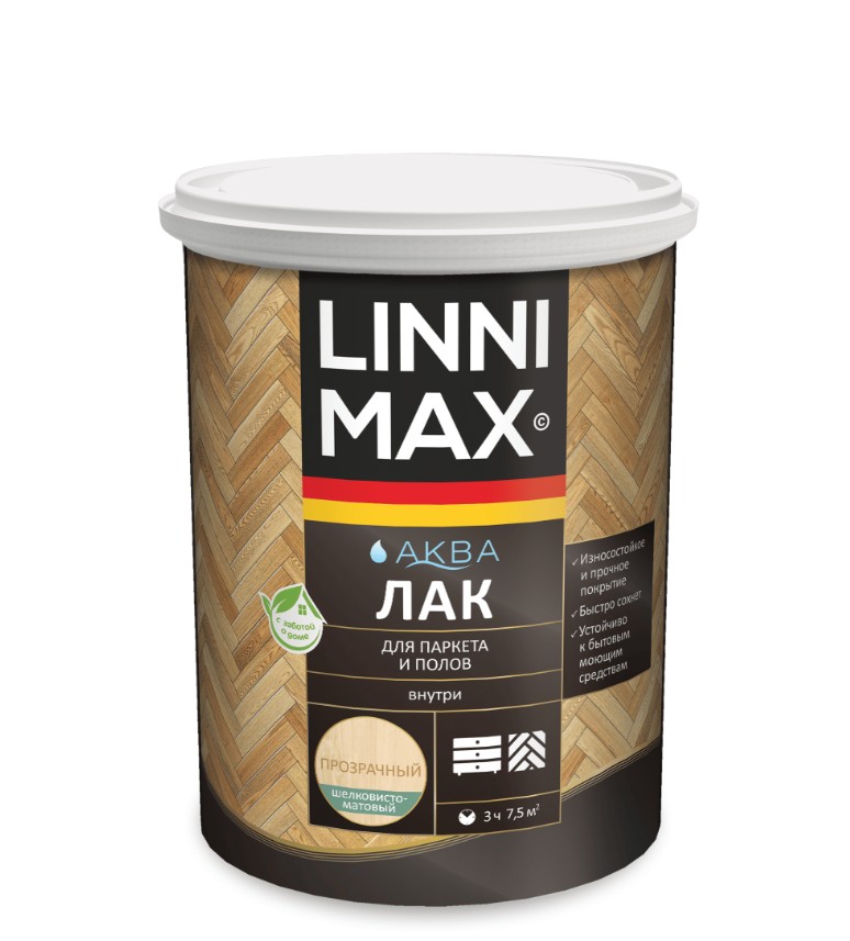 Linnimax Аква Лак акриловый для паркета и полов (глянцевый) 2,5л