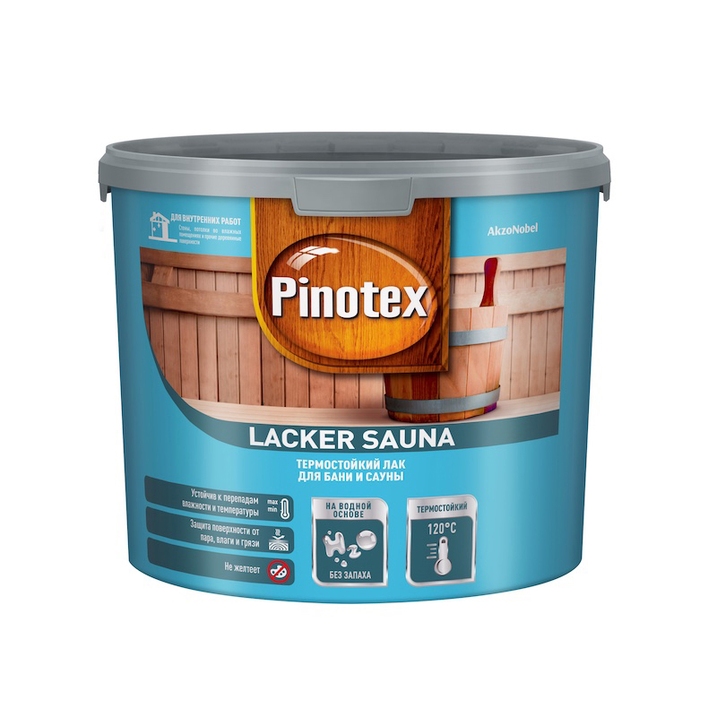 PINOTEX/Omnitex LACKER SAUNA 20 Лак термостойкий для бани и сауны (2,7л) п/мат