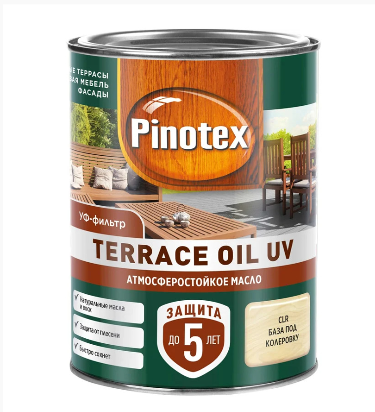 PINOTEX/Omnitex TERRACE OIL UV (0.9 л) деревозащитное средство