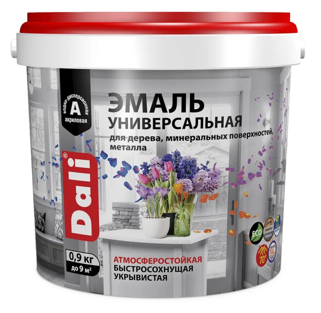 "DALI" Эмаль универсальная п/мат. База А. RAL 9010 2,2кг.