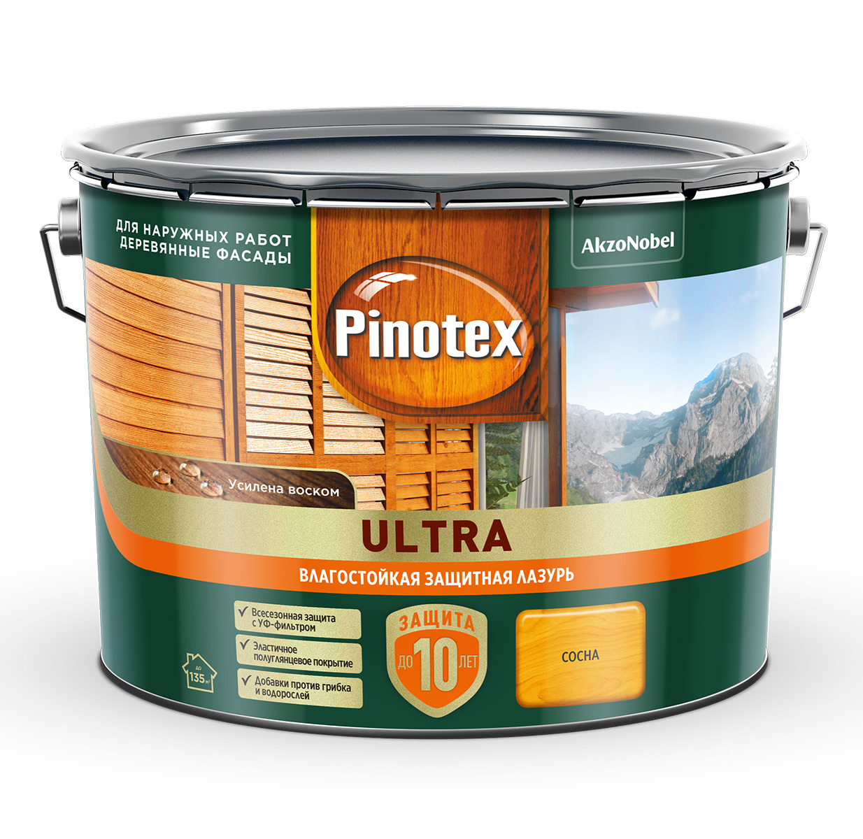 Лазурь " Pinotex/Omnitex Ultra RU " ( "Сосна") 9 л