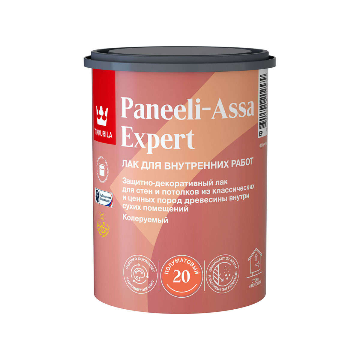 Tikkurila/Tikkivala Лак PANEELI-ASSA EXPERT 10 ЕР акрилат, д/вн раб, мат 0,9л