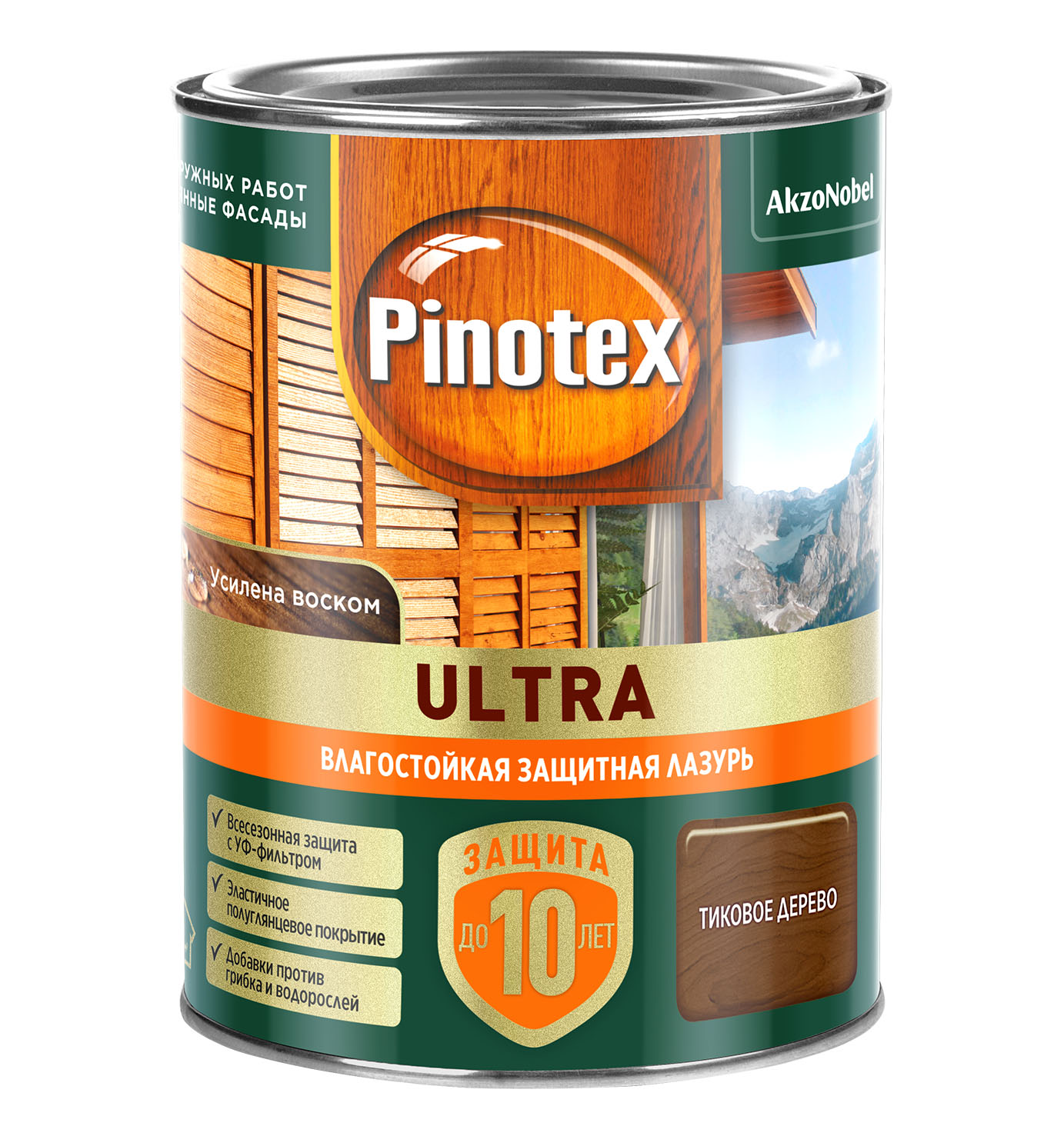 Лазурь " Pinotex/Omnitex Ultra RU " ( "Тиковое дерево") 0,9 л
