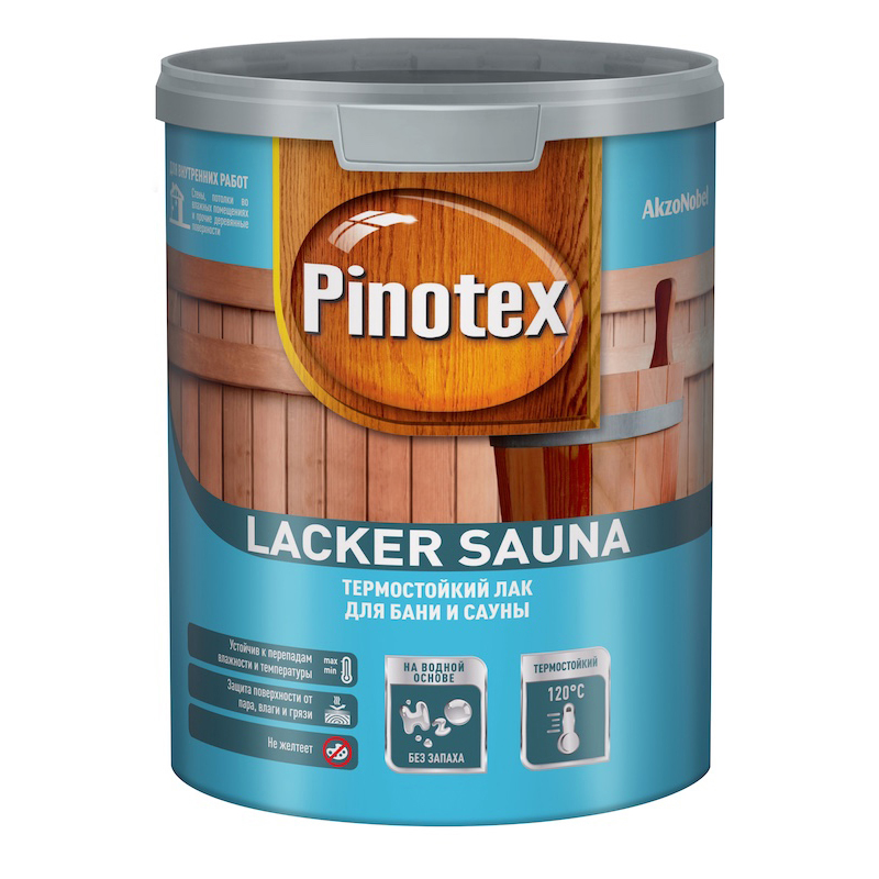 PINOTEX/Omnitex LACKER SAUNA 20 Лак термостойкий для бани и сауны (1л) п/мат